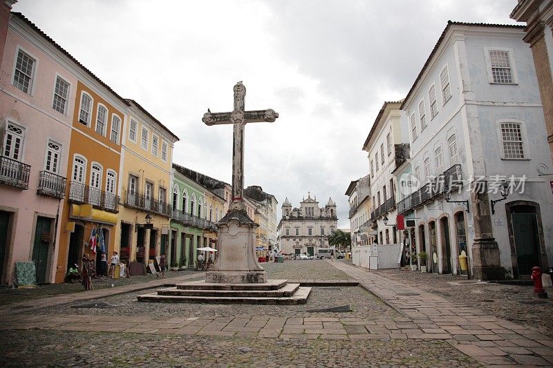 Terreiro de Jesus广场和Pelourinho，萨尔瓦多，巴伊亚，巴西。